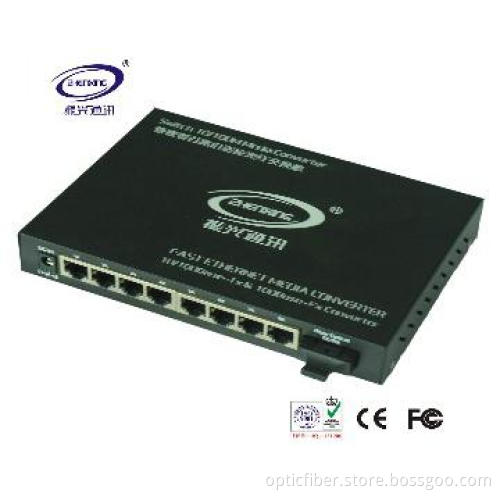 8x10/100M RJ45 Ports Fiber Switch